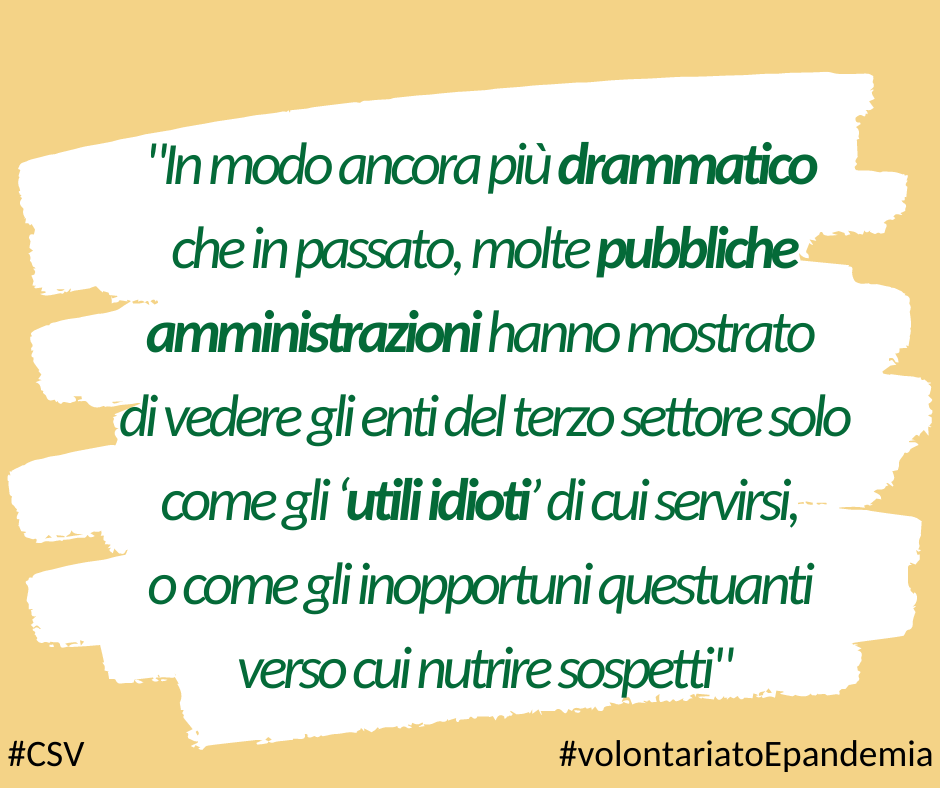 Il Volontariato E La Pandemia Report Nazionale Dei Csv Cesvop